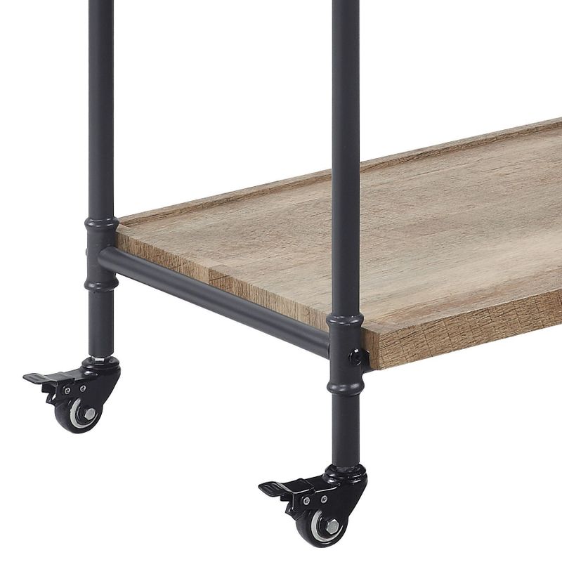 ACME Brantley Serving Cart, Oak & Sandy Black Finish