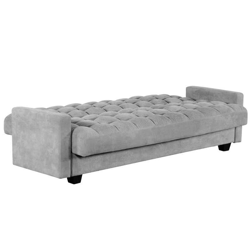 Penelope 85 in. Grey Sleeper Sofa with Storage