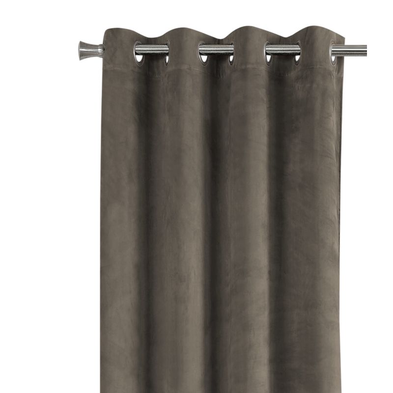 Curtain Panel/ 2pcs Set/ 54"W X 95"L/ Room Darkening/ Grommet/ Living Room/ Bedroom/ Kitchen/ Velvet/ Polyester/ Beige/ Contemporary/ Modern