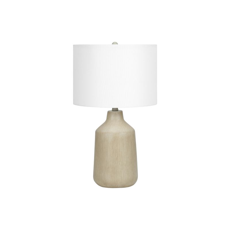 Lighting - 24"H Table Lamp Beige Concrete / Ivory Shade