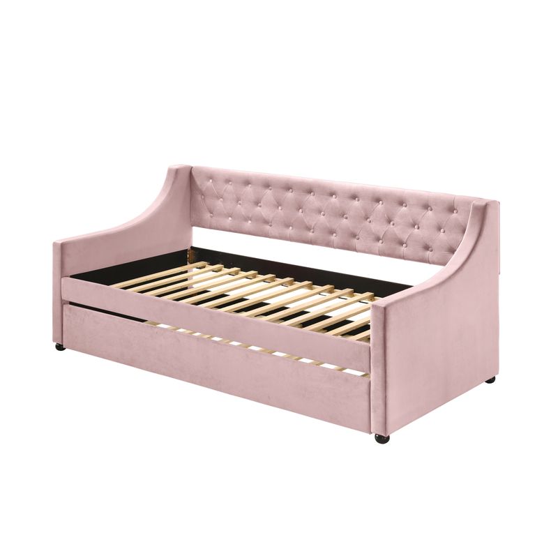 ACME Lianna Daybed w/Trundle (Twin), Pink Velvet