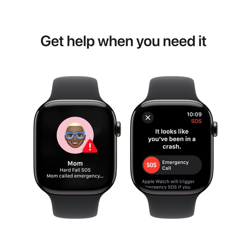 Apple Watch Series 10 (GPS+Cellular) 46mm Titanium Case with Black Sport Band - M/L - Slate - (2024)