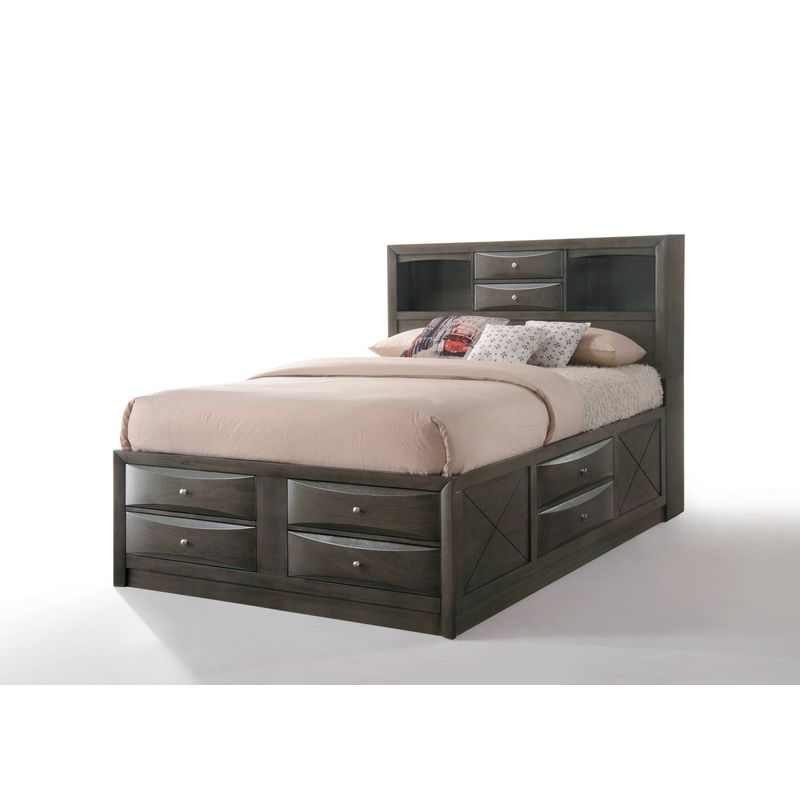ACME Ireland Full Bed w/Storage, Gray Oak