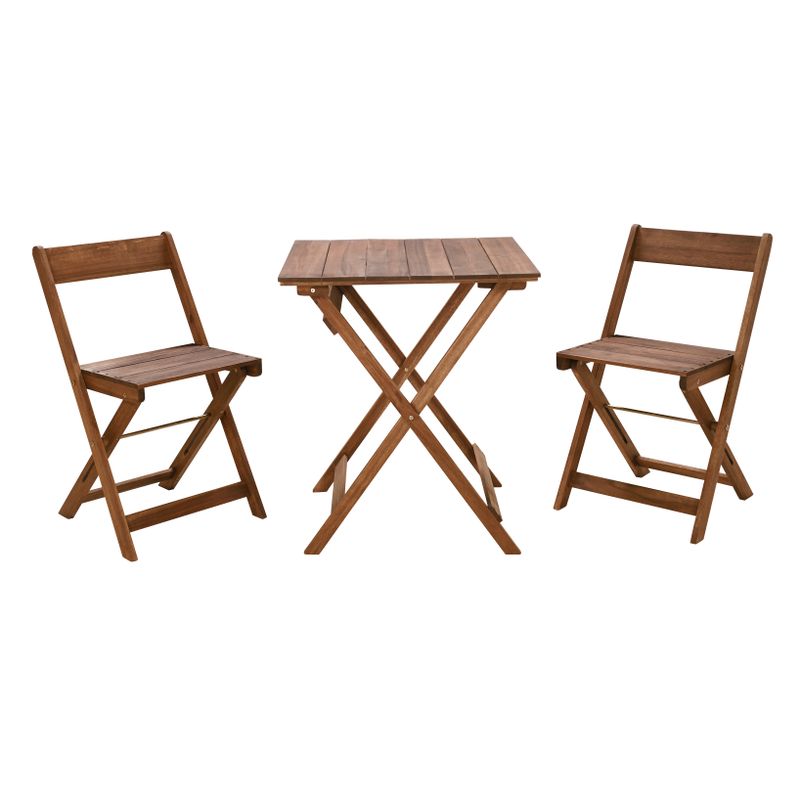 Marise Brown Three Piece Square Table Set