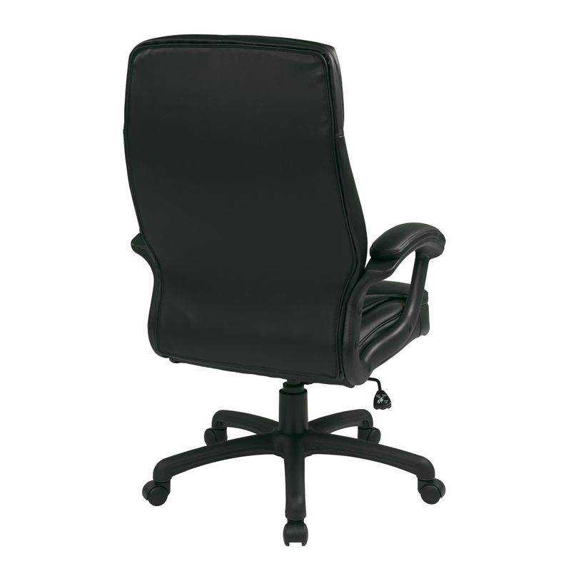 Office Star Products - High-Back Eco Leather Executive Chair - Black