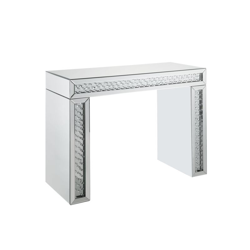 ACME Nysa Vanity Desk, Mirrored & Faux Crystals