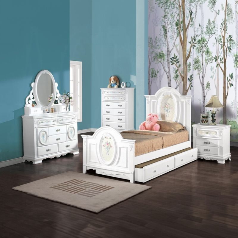 ACME Flora Trundle(Twin ), White Finish