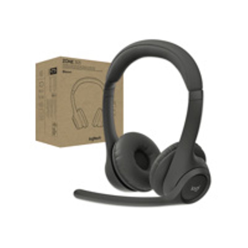 Logitech - Zone 305 Wireless Noise Cancelling Over-the-Ear Headset Teams Version with Receiver - Black