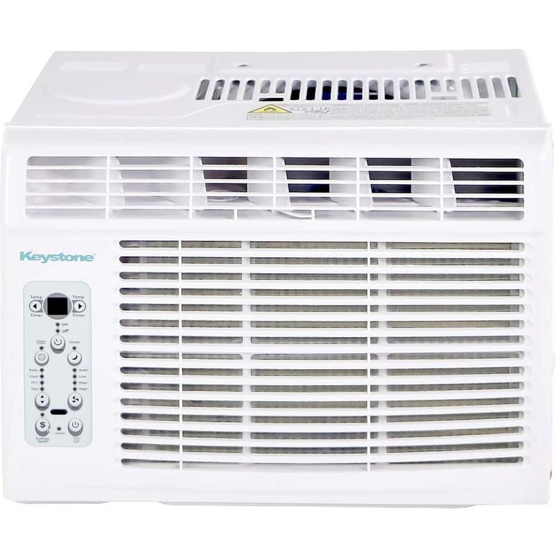 Keystone - 350 Sq. Ft 8000 BTU Window-Mounted Air Conditioner - White