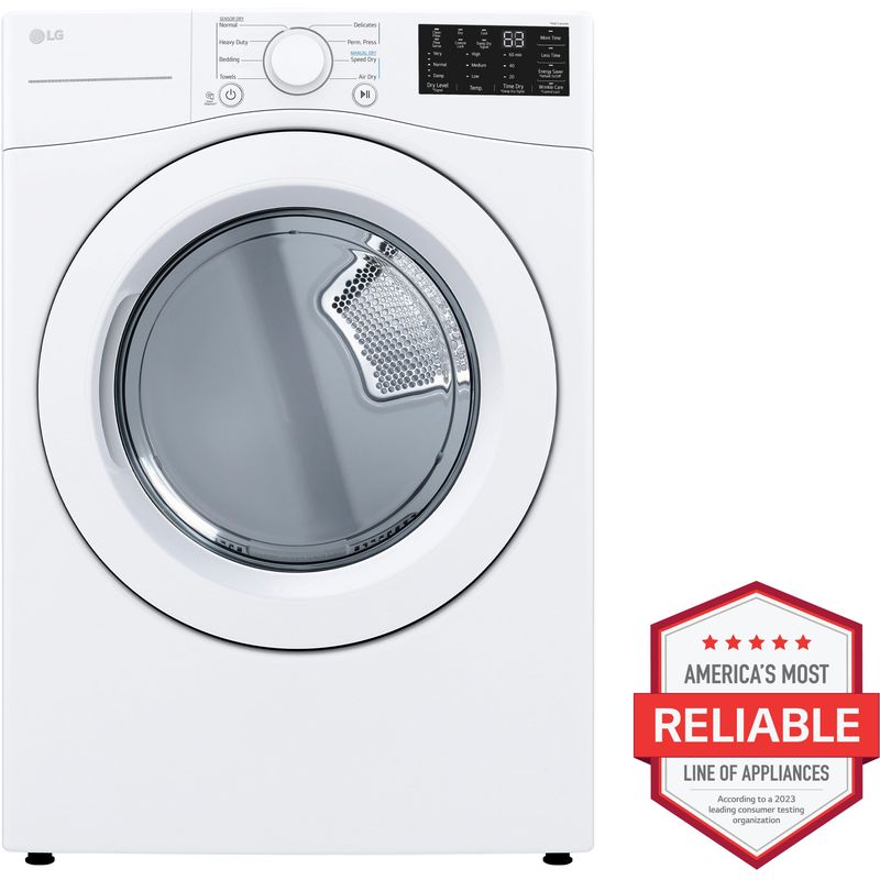 LG - 7.4 Cu. Ft. Electric Dryer with Wrinkle Care - White