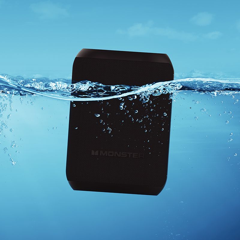 Monster - DNA One Portable Wireless Speaker w/ Qi Wireless Charger Black