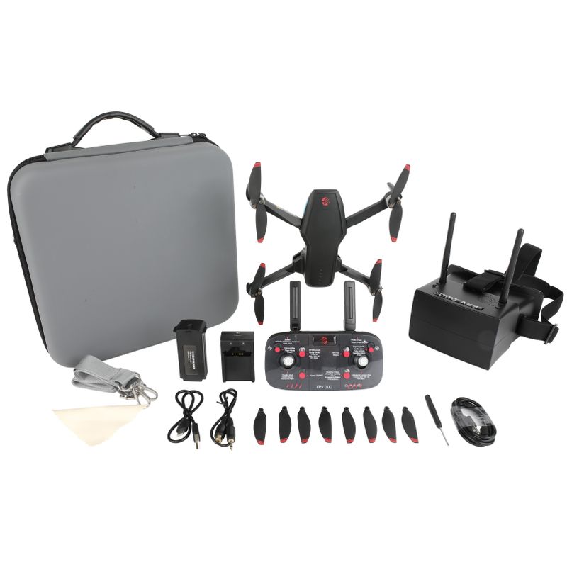 Vivitar - GPS FPV Duo Camera Racing Drone w/ Flight Immersive Goggles