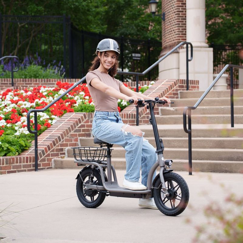 GoTrax - FLEX VOYAGER Electric Scooter w/16mi Operating Range & 15.5mph Max Speed - Gray