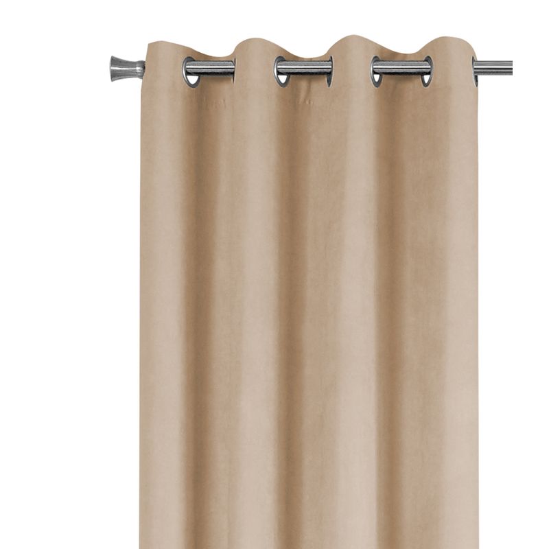 Curtain Panel/ 2pcs Set/ 54"W X 95"L/ Room Darkening/ Grommet/ Living Room/ Bedroom/ Kitchen/ Micro Suede/ Polyester/ Beige/ Contemporary/ M