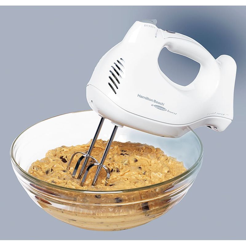 Hamilton Beach - 64693 Power Deluxe&trade; 6 Speed Stand Mixer with 2 Bowls - WHITE