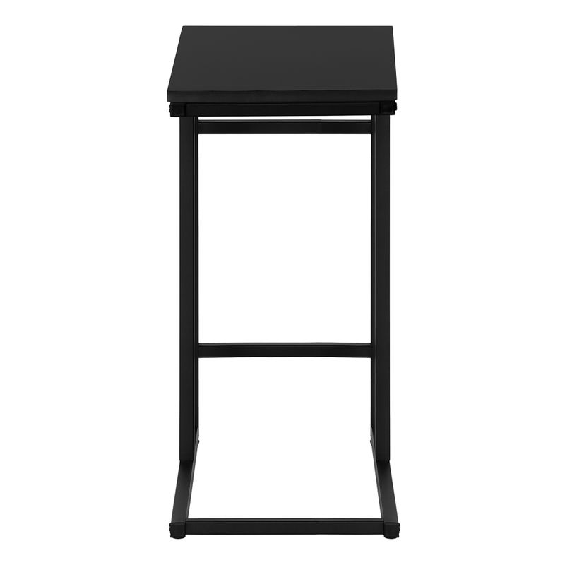 Accent Table/ C-shaped/ End/ Side/ Snack/ Living Room/ Bedroom/ Metal/ Laminate/ Black/ Contemporary/ Modern