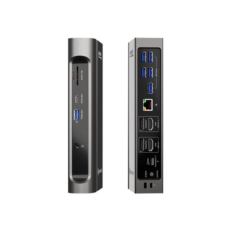 Plugable TBT3-UDZ - docking station - USB-C / Thunderbolt 3 - 2 x HDMI 2 x DP - GigE