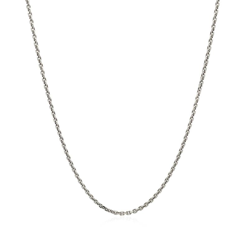 Sterling Silver Rhodium Plated Cable Chain 1.4mm (24 Inch)