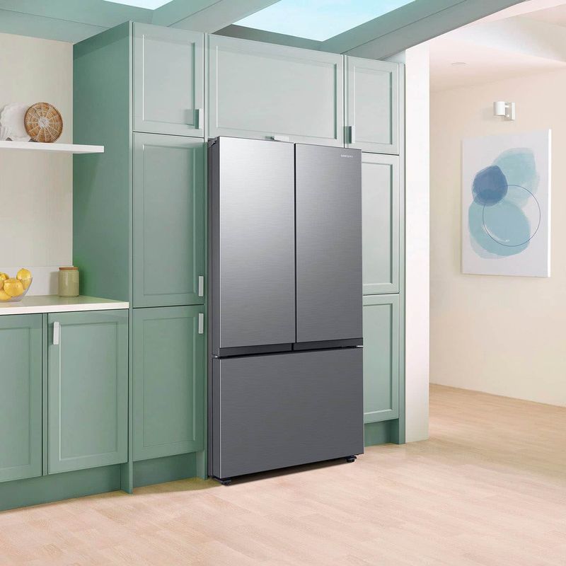 Samsung - 27 cu. ft. 3-Door French Door Counter Depth Smart Refrigerator with Dual Auto Ice Maker - Fingerprint Resistant Stainless Look