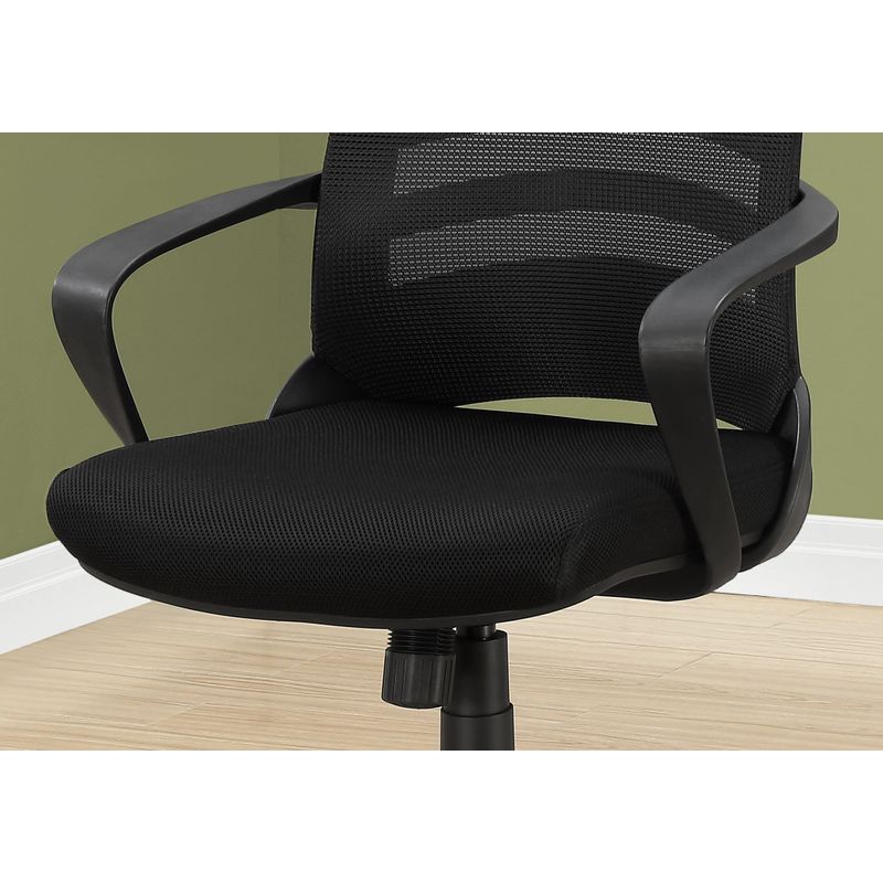 Office Chair/ Adjustable Height/ Swivel/ Ergonomic/ Armrests/ Computer Desk/ Work/ Metal/ Mesh/ Black/ Contemporary/ Modern