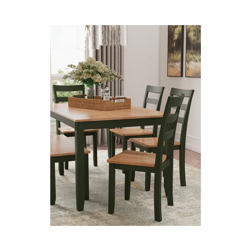 Gesthaven Dining Table with 4 Chairs and Bench (Set of 6)