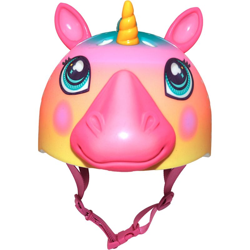 Raskullz - Super Rainbow Corn Helmet for Bike and Scooter - Toddler - Pink Rainbow