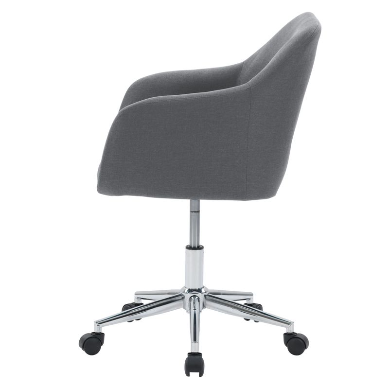 CorLiving - Marlowe Upholstered Chrome Base Task Chair - Grey