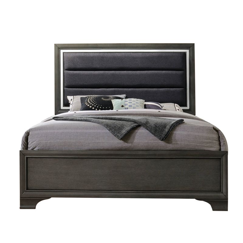 ACME Carine II Eastern King Bed, Fabric & Gray