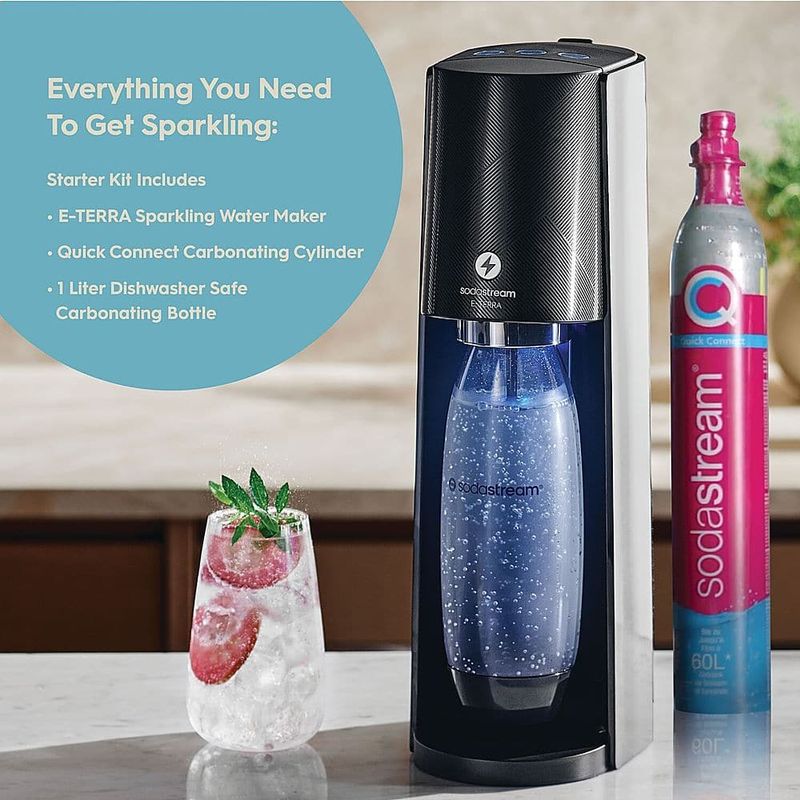 SodaStream - E-TERRA Sparkling Water Maker - Black