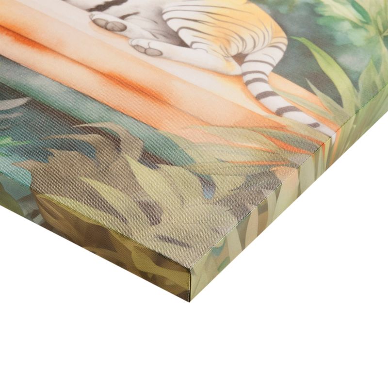 Tiger Green Multi Jungle Feline Jungle Tiger Canvas Wall Art See below