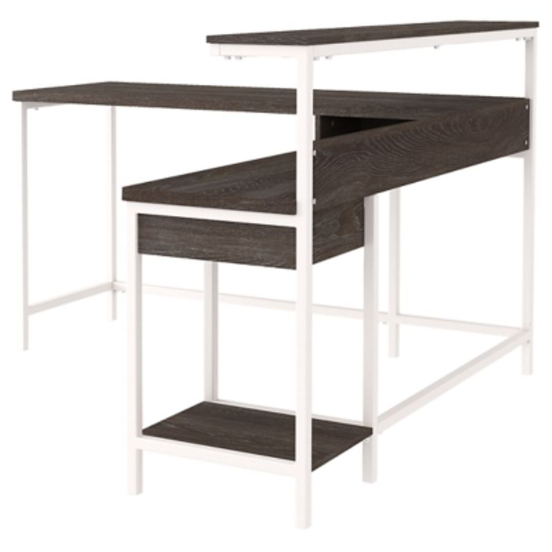 Two-tone Dorrinson L-Desk with Storage