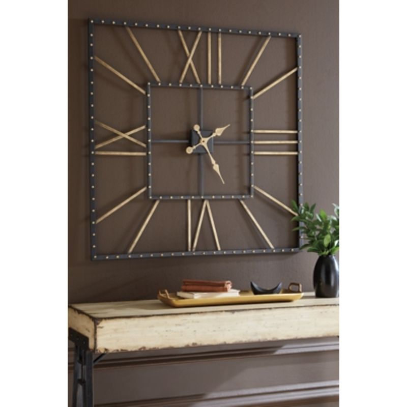 Black/Gold Finish Thames Wall Clock