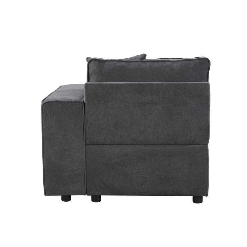 ACME Silvester Modular - Right Facing Chair w/2 Pillows, Gray Fabric