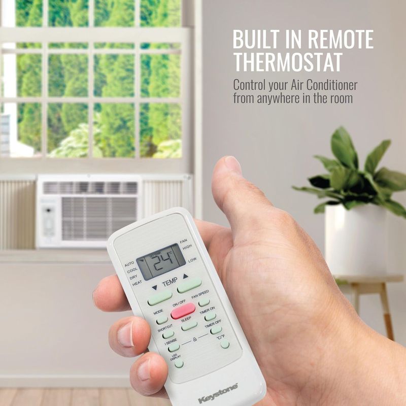 KEYSTONE - 6,000 BTU Window-Mounted Air Conditioner with Follow Me LCD Remote Control