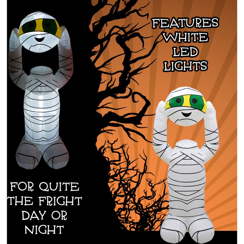 6.5-ft. Inflatable Headless Mummy with Arm Motion and Lights, Festive Halloween Decoration