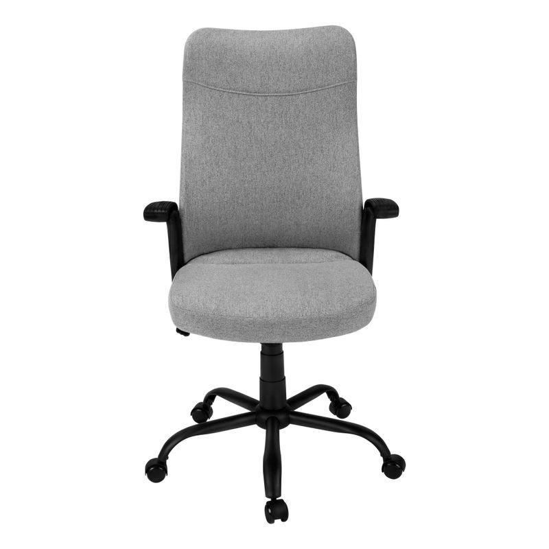 Office Chair/ Adjustable Height/ Swivel/ Ergonomic/ Armrests/ Computer Desk/ Work/ Metal/ Mesh/ Grey/ Black/ Contemporary/ Modern