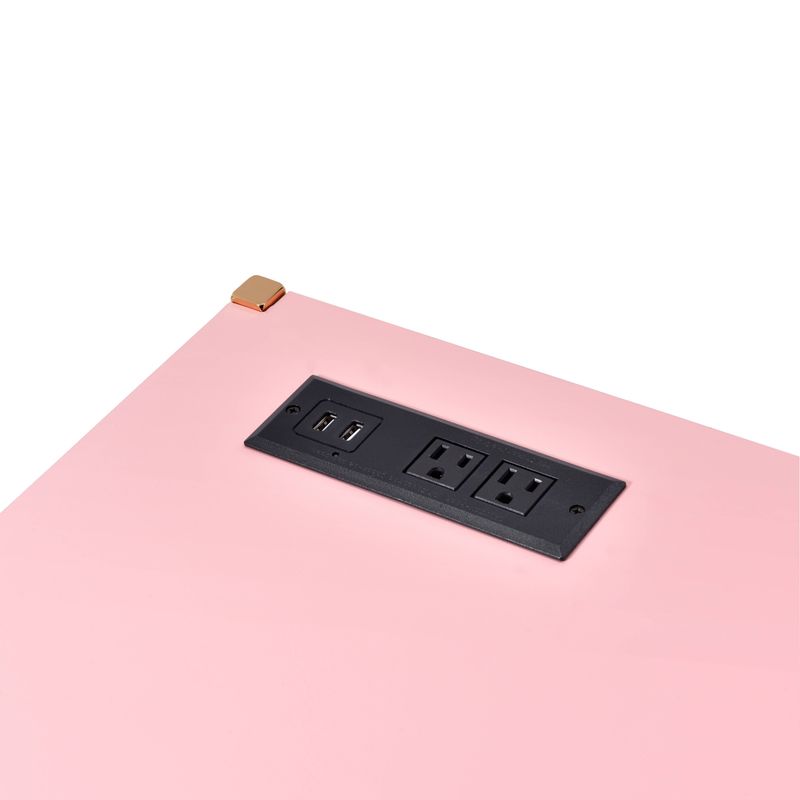 ACME Midriaks Writing Desk w/USB, Pink & Gold Finish