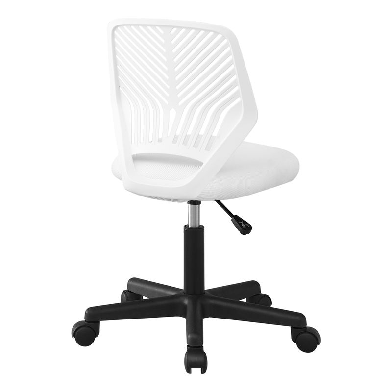 Office Chair/ Adjustable Height/ Swivel/ Ergonomic/ Computer Desk/ Work/ Juvenile/ Metal/ Fabric/ White/ Black/ Contemporary/ Modern