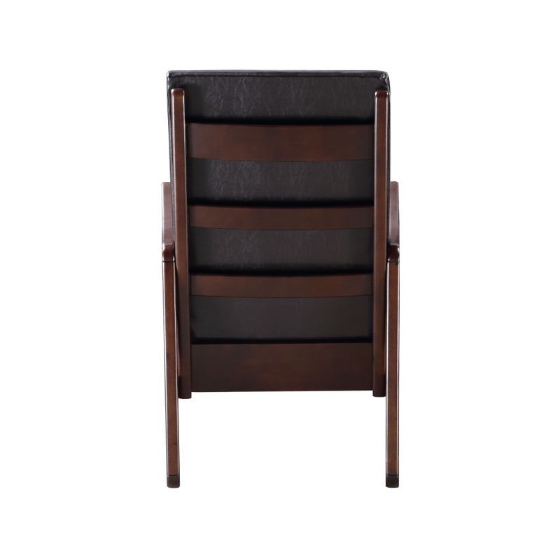 ACME Raina Rocking Chair, Dark Brown Synthetic Leather & Espresso Finish