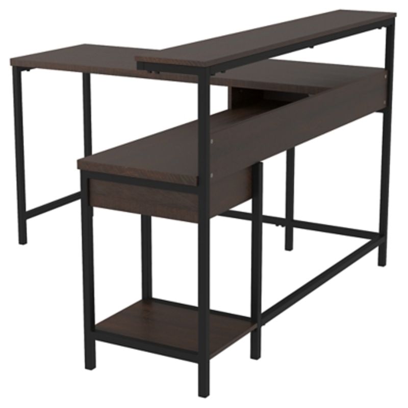 Warm Brown Camiburg L-Desk with Storage