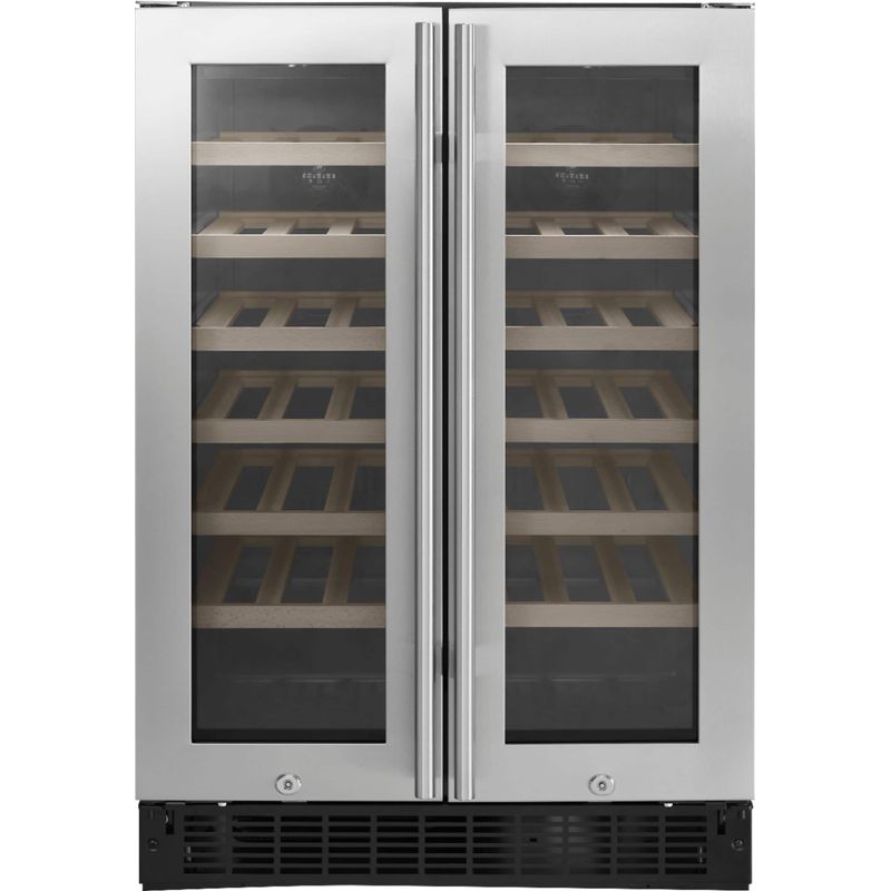 Insignia&trade; - Dual Zone Wine and Beverage Cooler with Glass Doors - Stainless Steel