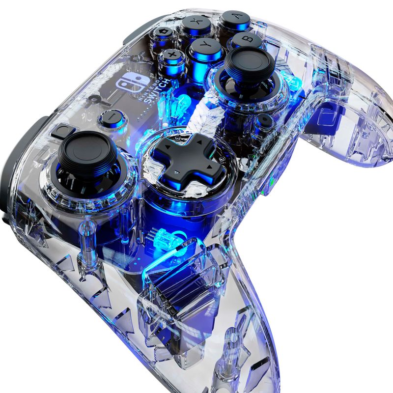 PDP - Afterglow LED Wireless Deluxe Gaming Controller Multicolor - Nintendo Switch - Transparent