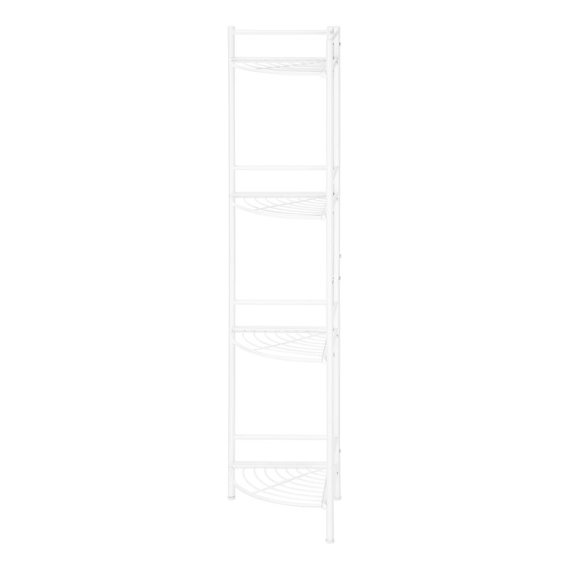 Bookshelf/ Bookcase/ Etagere/ Corner/ 3 Tier/ 58"H/ Office/ Bedroom/ Metal/ White/ Contemporary/ Modern