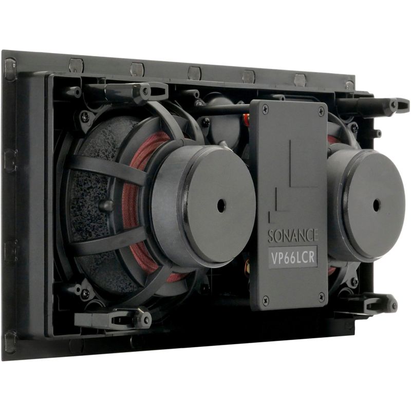 Sonance - VP66 LCR SINGLE SPEAKER - Visual Performance 6-1/2" 2-Way In-Wall Rectangle LCR Speaker (Each) - Paintable White