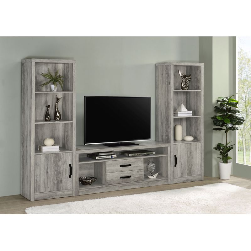 Burke 3-piece Entertainment Center Grey Driftwood