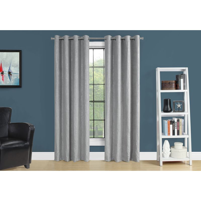 Curtain Panel/ 2pcs Set/ 54"W X 95"L/ Room Darkening/ Grommet/ Living Room/ Bedroom/ Kitchen/ Micro Suede/ Polyester/ Grey/ Contemporary/ Mo