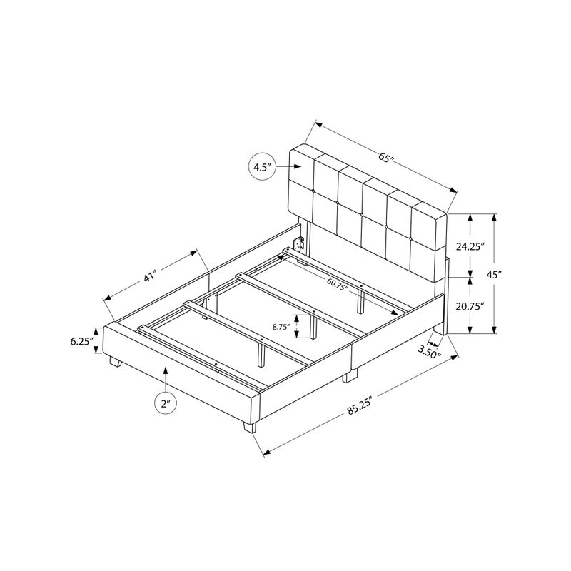 Bed - Queen Size / Beige Linen