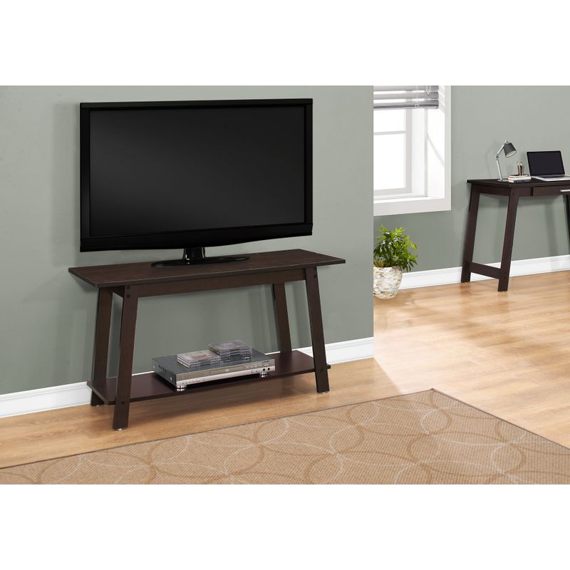 TV Stand/ 42 Inch/ Console/ Media Entertainment Center/ Storage Shelves/ Living Room/ Bedroom/ Laminate/ Brown/ Contemporary/ Modern