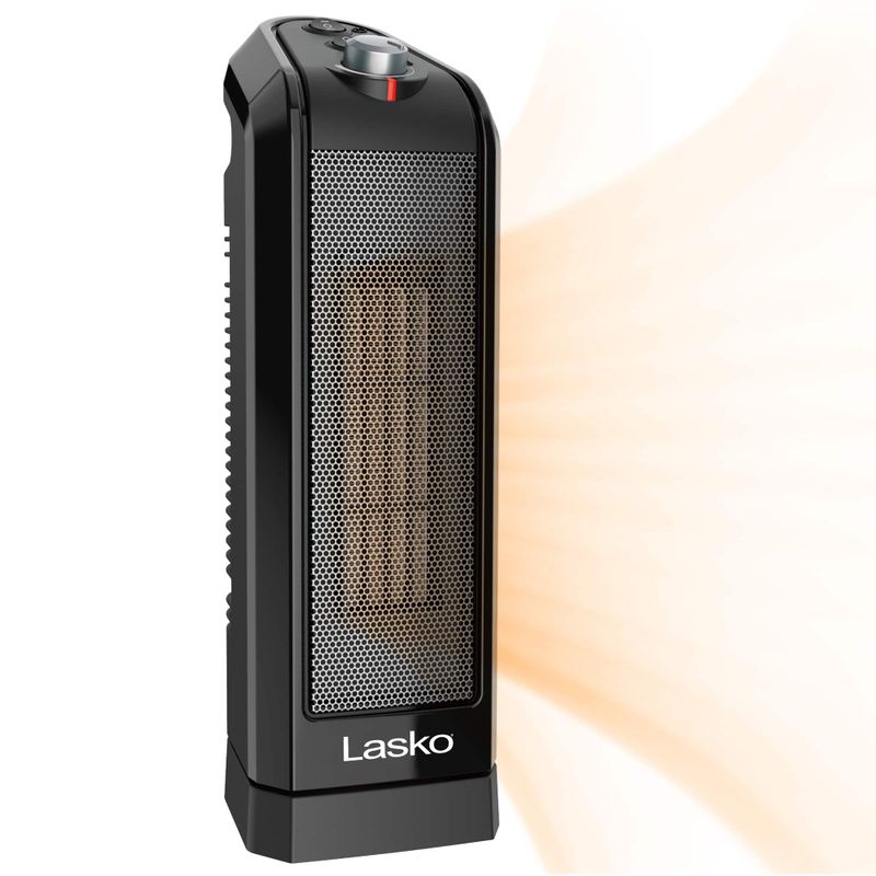 Lasko - 1500-Watt Portable Ceramic Heater for Tabletop or Floor - Black