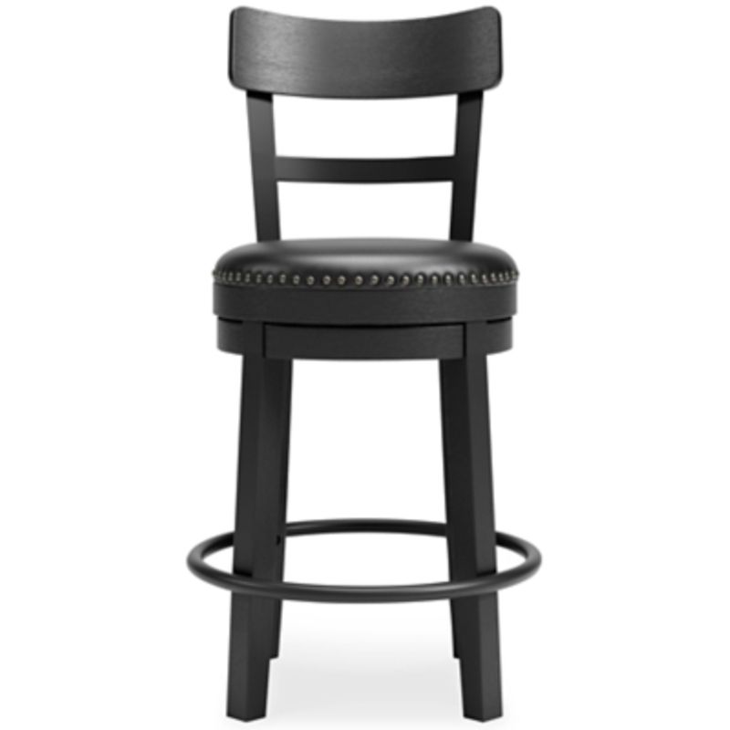 Black Valebeck Upholstered Swivel Barstool (1/CN)